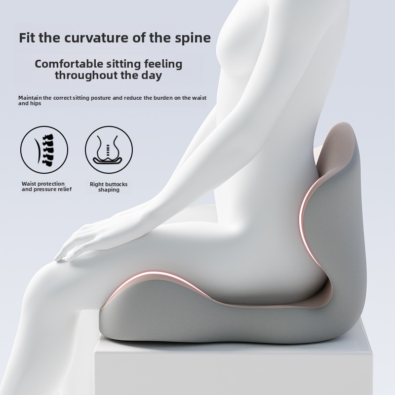 ErgoComfort Memory Foam Seat Cushion For Office Chair With Lumbar Hip Support 1