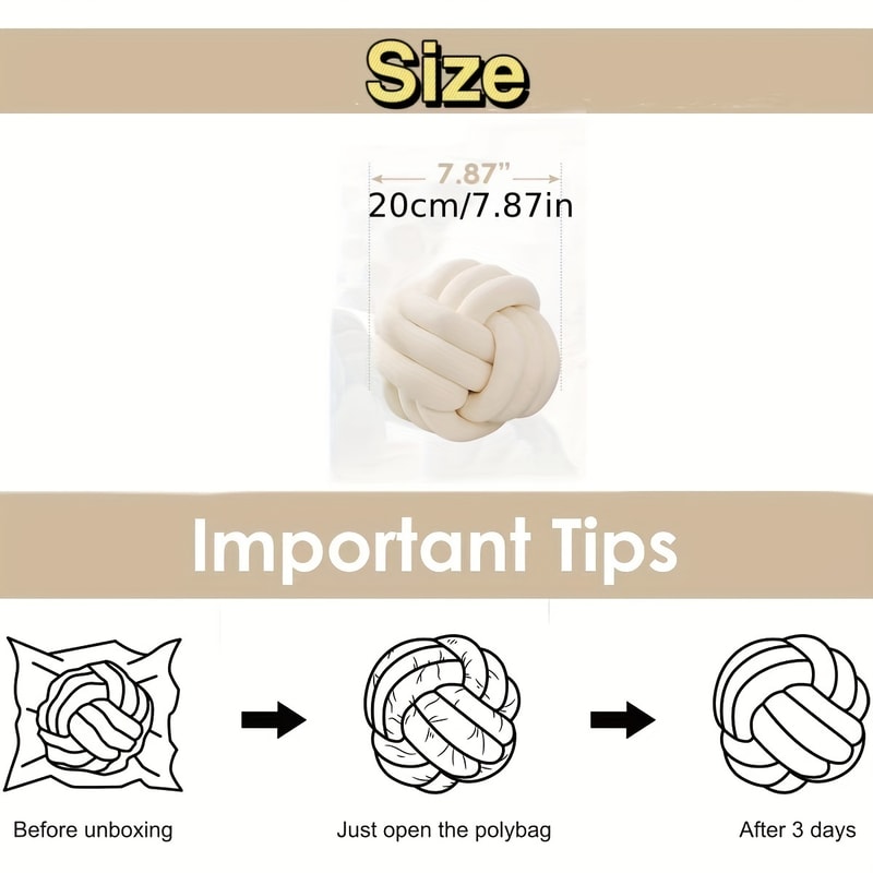 Handmade Knot Pillow Decorative Throw Pillow for Aesthetic Home Decor & Modern Living Spaces