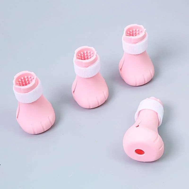 Adjustable Silicone Cat Shoes for Grooming and Bathing Anti Scratch Cat Paw Protector Boots for Nail Trimming