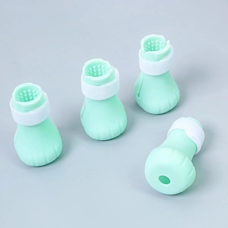 Adjustable Silicone Cat Shoes for Grooming and Bathing Anti Scratch Cat Paw Protector Boots for Nail Trimming