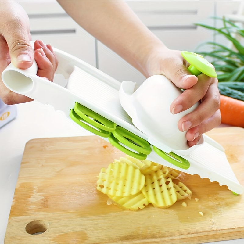 Stainless Steel Mandoline Slicer with Julienne Blades & Hand Protectors Versatile Vegetable Cutter for Potatoes