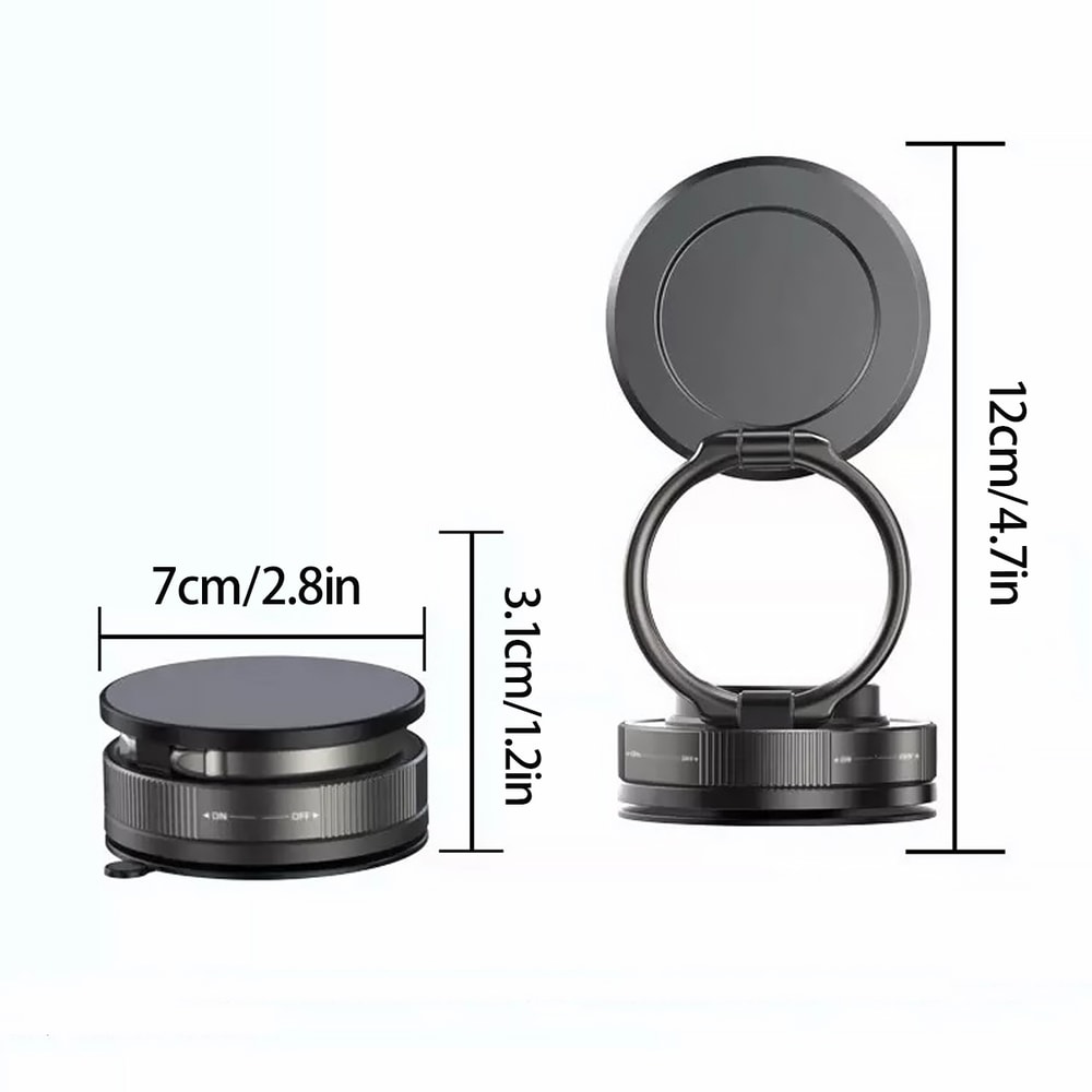Magnetic Phone Holder for Car Adjustable Suction Cup Stand Rotation Easy Mounting for All Phones