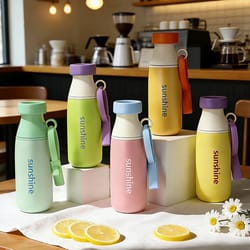 large capacity stainless steel insulated cup with straw multi functional gift milk bottle & water cup