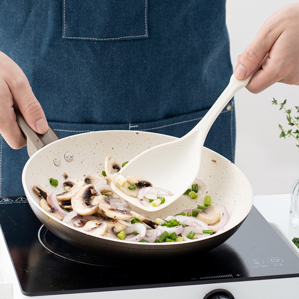 Premium Heat Resistant Silicone Spatula Spoon With Measurement Scale 2