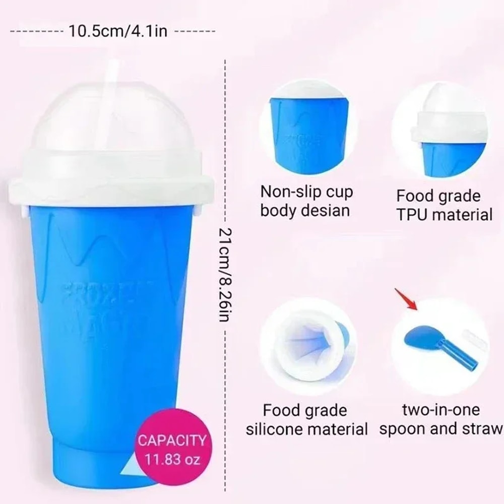 Large Capacity Quick Frozen Slushy Maker Cup Slushy Cup for Homemade Smoothies Juice Ice Cream and Frozen Drinks