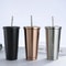 Premium Large Insulated Stainless Steel Cup With Straw Portable Travel Coffee Tumbler 0