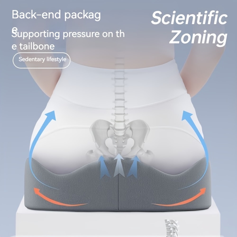 Ergonomic Coccyx Cushion for Office & Car Breathable Soft Support for Comfort and Relief