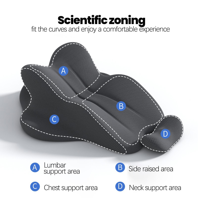 Ergonomic Memory Foam Bed Pillow For Headboard Chin Back Support 2