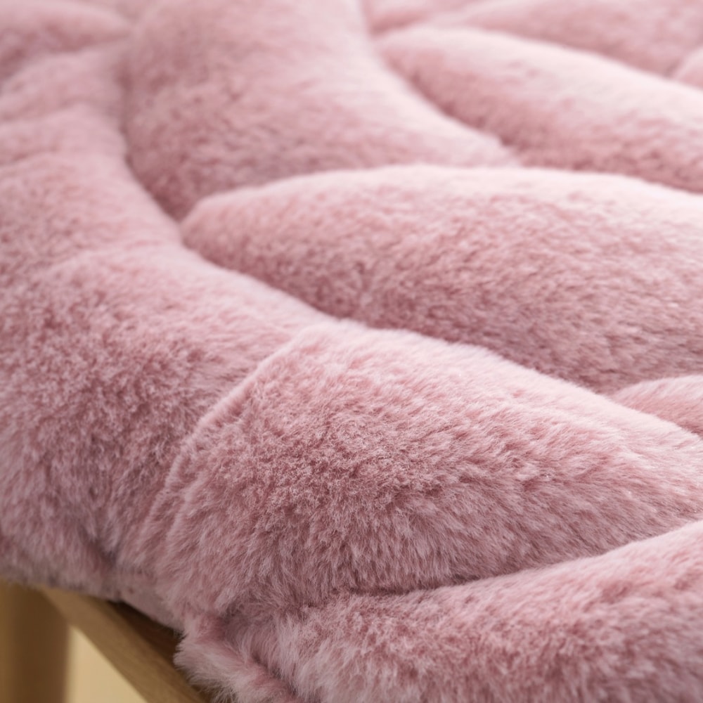 Plush Rose Flower Chair Pad Thickened Anti Slip Seat Cushion 3