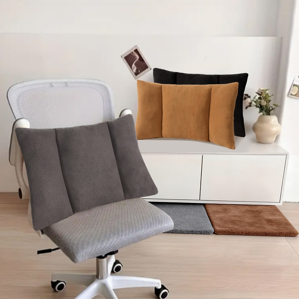 Ergonomic Lumbar Support Pillow Breathable Back Cushion with PP Filled Inner Core for Ultimate Back Pain Relief