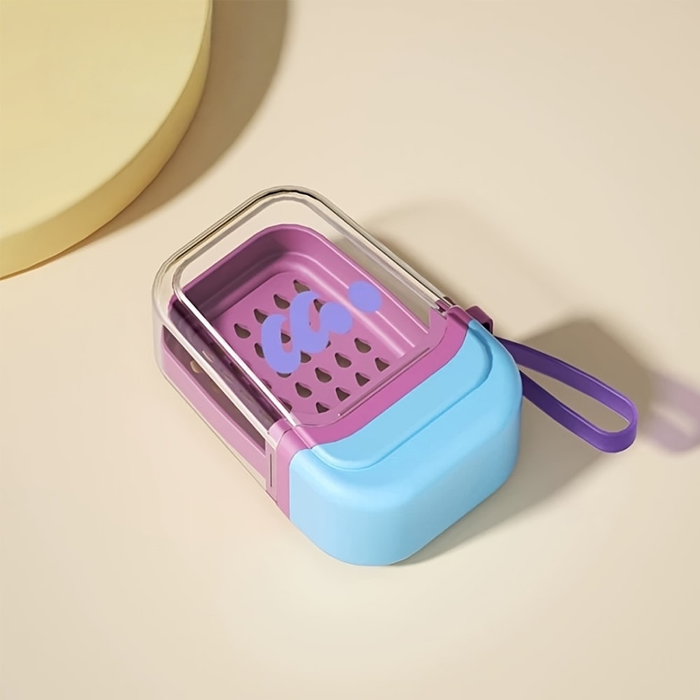 Leakproof Travel Soap Case with Drainage Tray and Airtight Lid