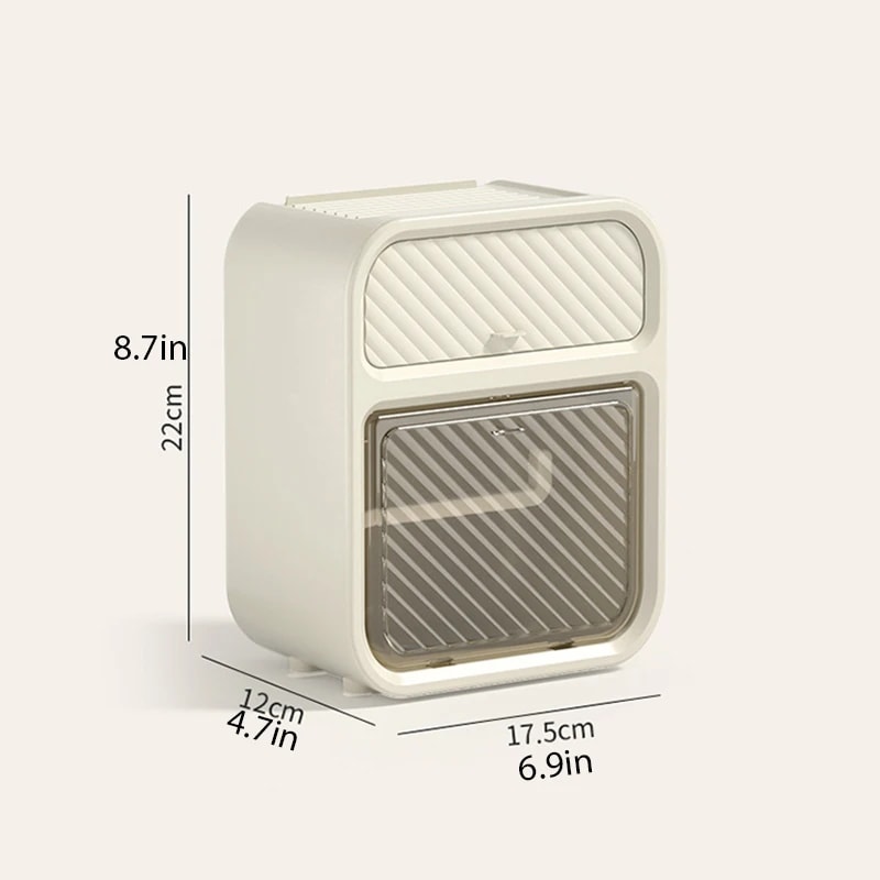 Gemini said Waterproof Wall Mounted Toilet Paper Holder with Drawer Double Layer Bathroom Storage Organizer