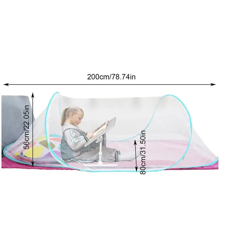 Portable Pop Up Mosquito Net Tent Foldable Full Bottom Bed Canopy for Camping & Home