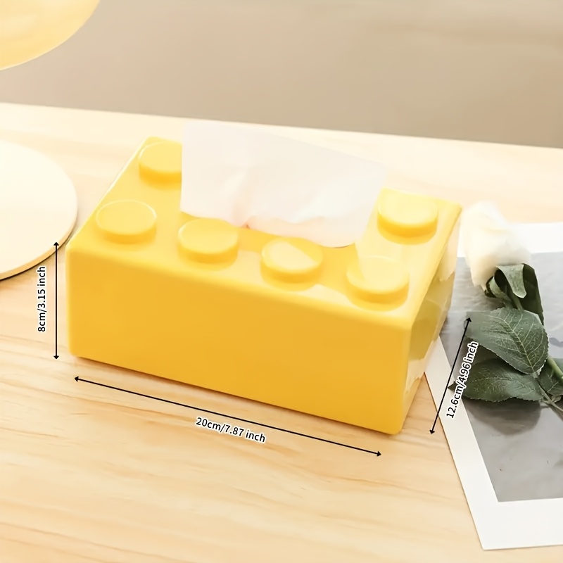Building Block Shaped Tissue Box Multifunctional Storage Organizer For Napkins Household Essential 4