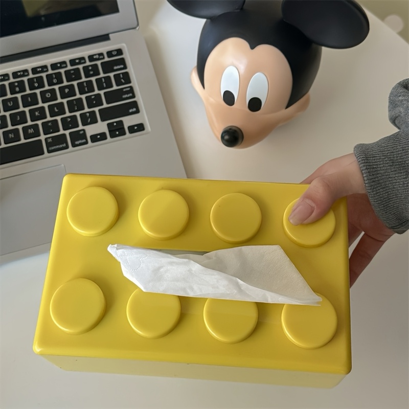 Building Block Shaped Tissue Box Multifunctional Storage Organizer For Napkins Household Essential 7