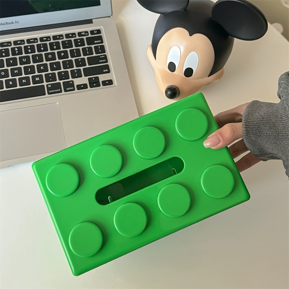 Building Block Shaped Tissue Box Multifunctional Storage Organizer For Napkins Household Essential 9