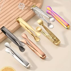 stainless steel ice tongs burr free food tongs for sugar cubes & towels