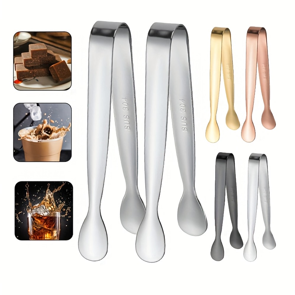 Stainless Steel Ice Tongs Burr Free Food Tongs For Sugar Cubes Towels 3