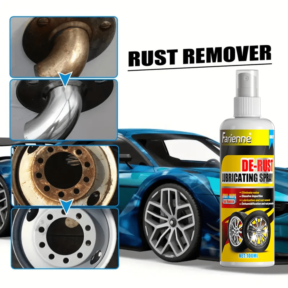 Universal Rust Remover Spray for Car Wheels & Metal Surfaces Strong Decontamination & Smooth Finish