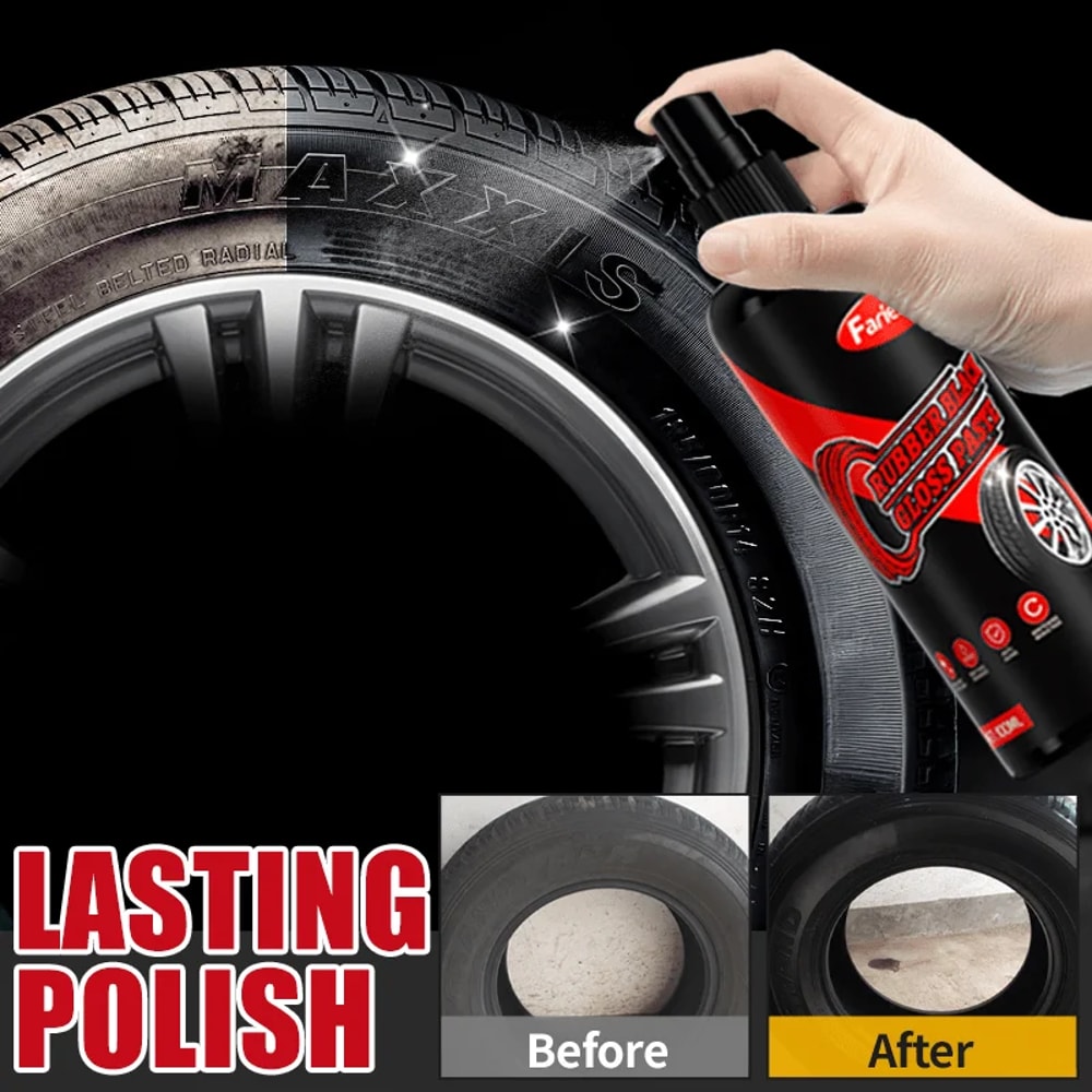 Car Tire Polish & Plastic Part Enhancer Durable Maintenance Coating for Tire Luster & Interior Refurbishment