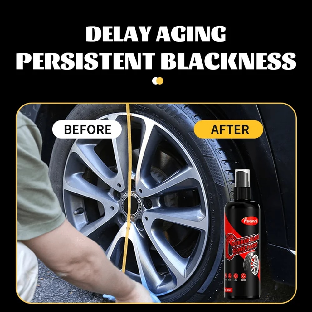 Car Tire Polish & Plastic Part Enhancer Durable Maintenance Coating for Tire Luster & Interior Refurbishment