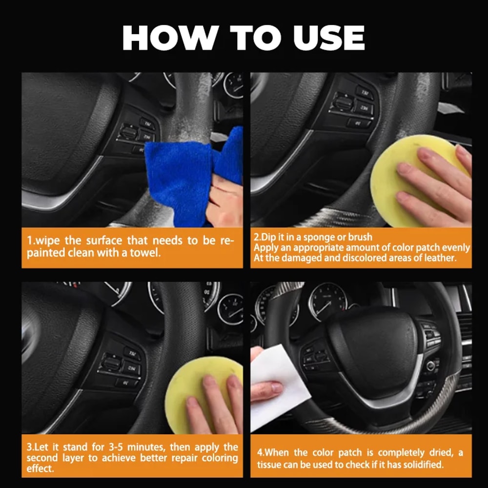 Imitation Leather Repair Paste for Car Seats and Steering Wheels Restore Faded or Damaged Leather