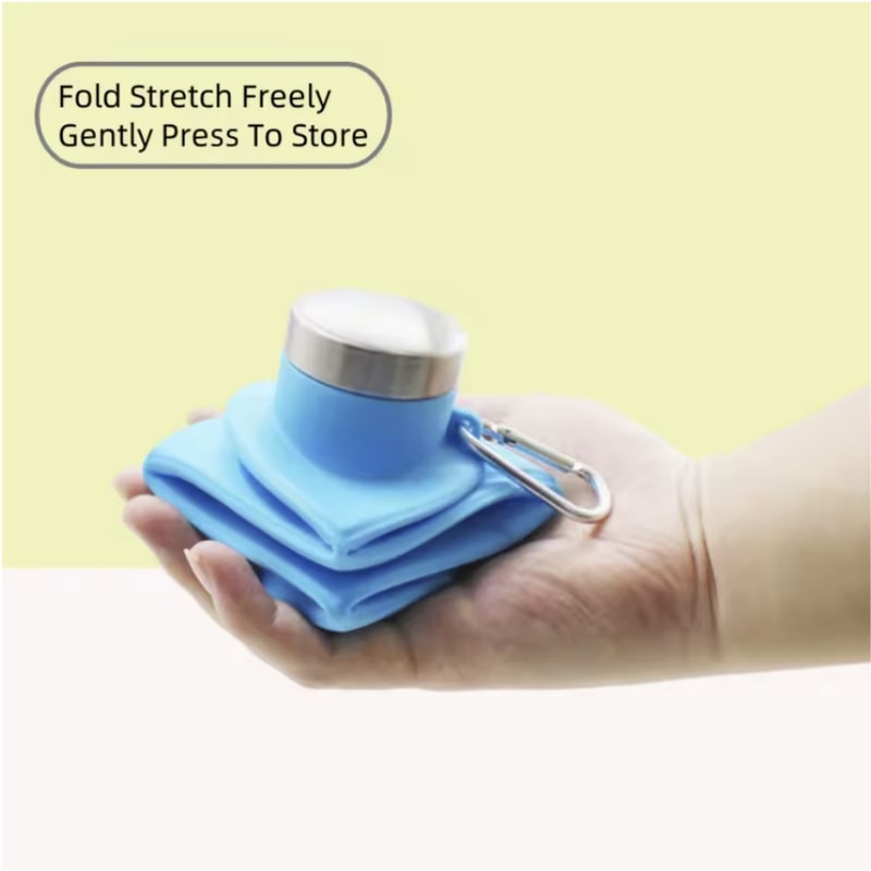 Collapsible Silicone Water Bottle Leakproof Reusable And Foldable Travel Bottle For Gym Hiking And 2