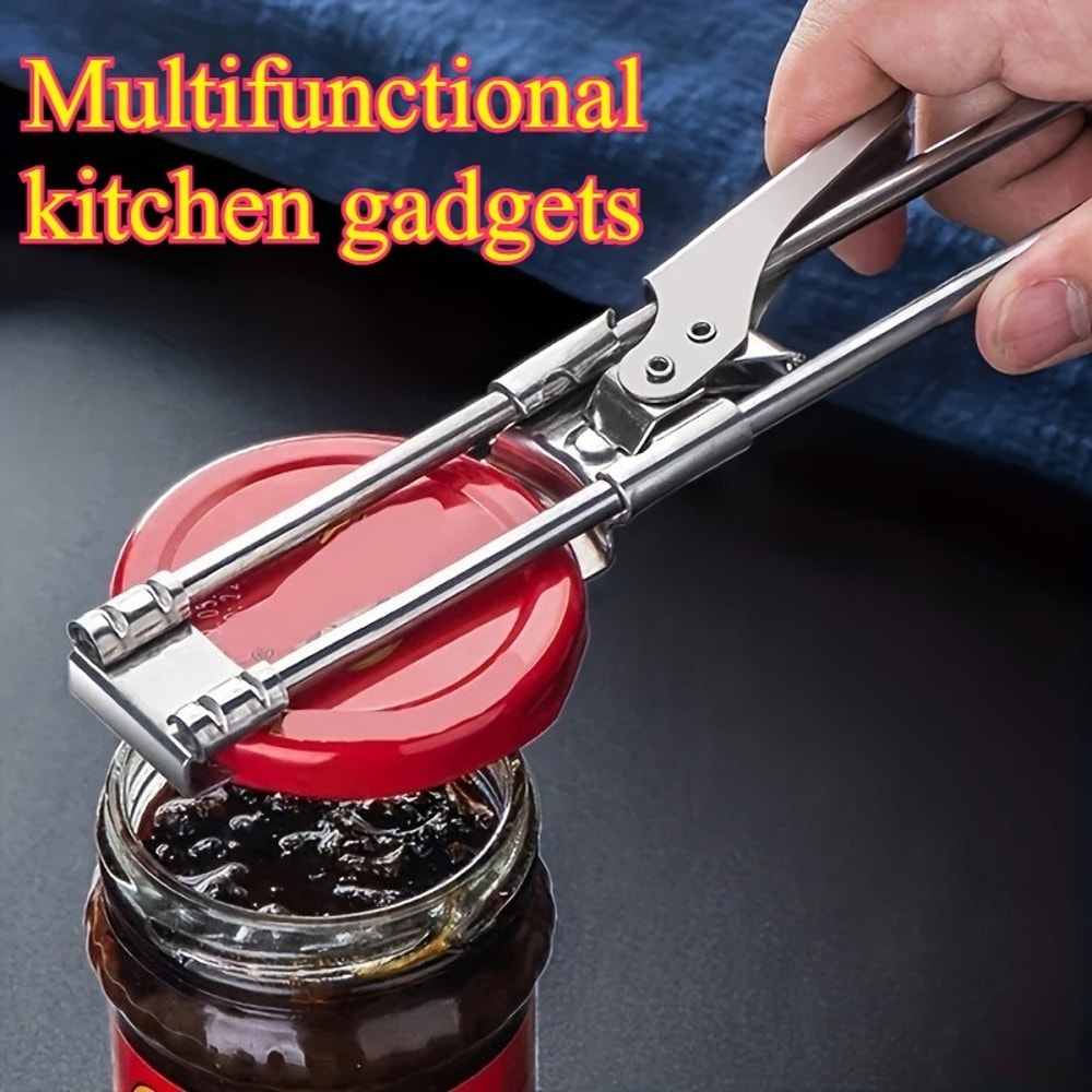 Ergonomic Adjustable Stainless Steel Bottle Opener Easy Grip Can Opener For Effortless Opening 1