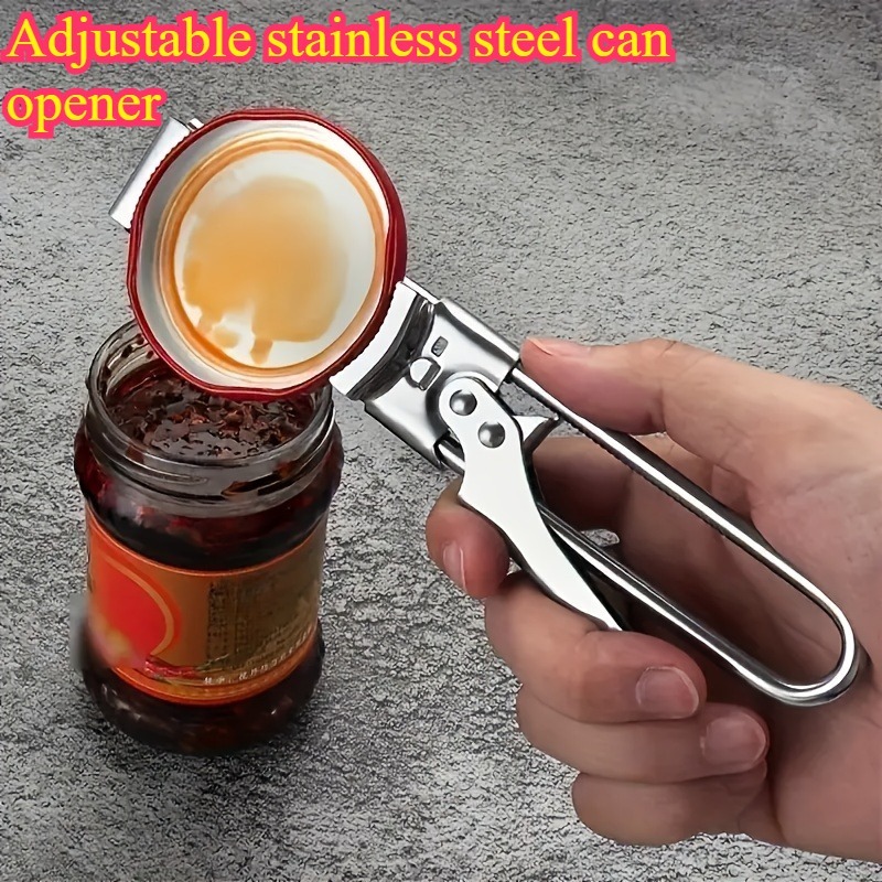 Ergonomic Adjustable Stainless Steel Bottle Opener Easy Grip Can Opener For Effortless Opening 2
