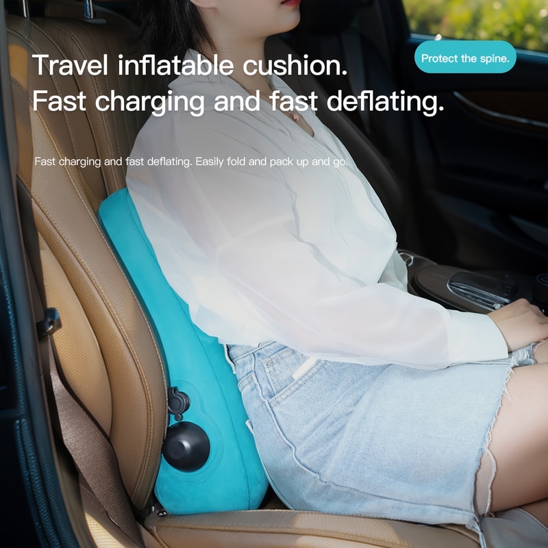 Ergonomic Inflatable Lumbar Support Pillow for Back Comfort During Travel