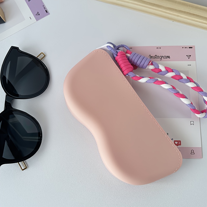 Soft Lightweight Silicone Glasses Case With Lanyard Zipper Portable Storage Pouch For Glasses Ide 3