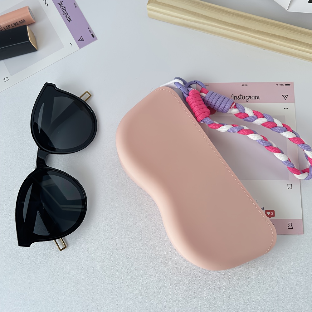 Soft Lightweight Silicone Glasses Case With Lanyard Zipper Portable Storage Pouch For Glasses Ide 5