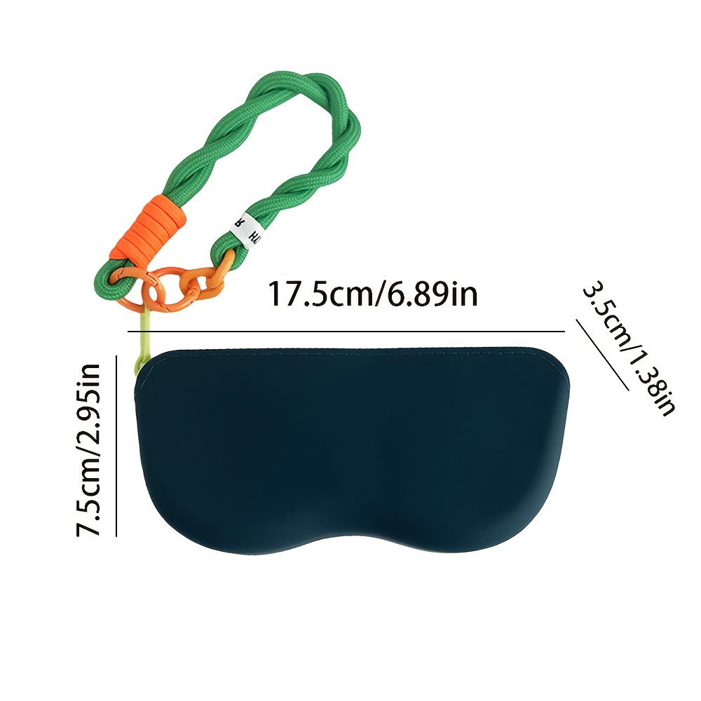 Soft Lightweight Silicone Glasses Case With Lanyard Zipper Portable Storage Pouch For Glasses Ide 4
