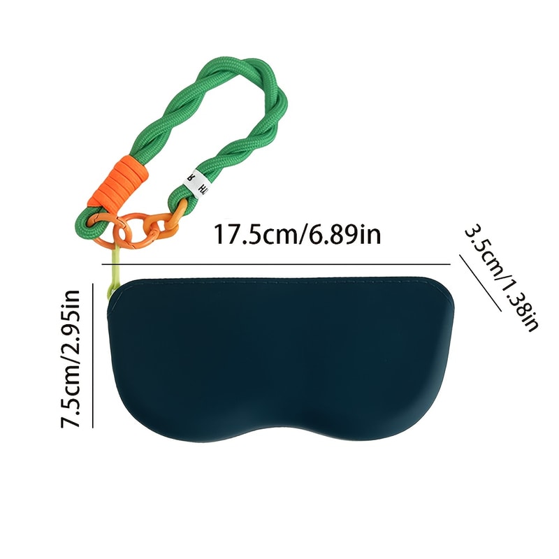 Soft Lightweight Silicone Glasses Case With Lanyard Zipper Portable Storage Pouch For Glasses Ide 4