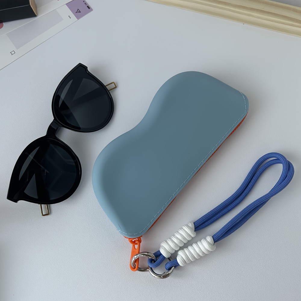 Soft Lightweight Silicone Glasses Case With Lanyard Zipper Portable Storage Pouch For Glasses Ide 7