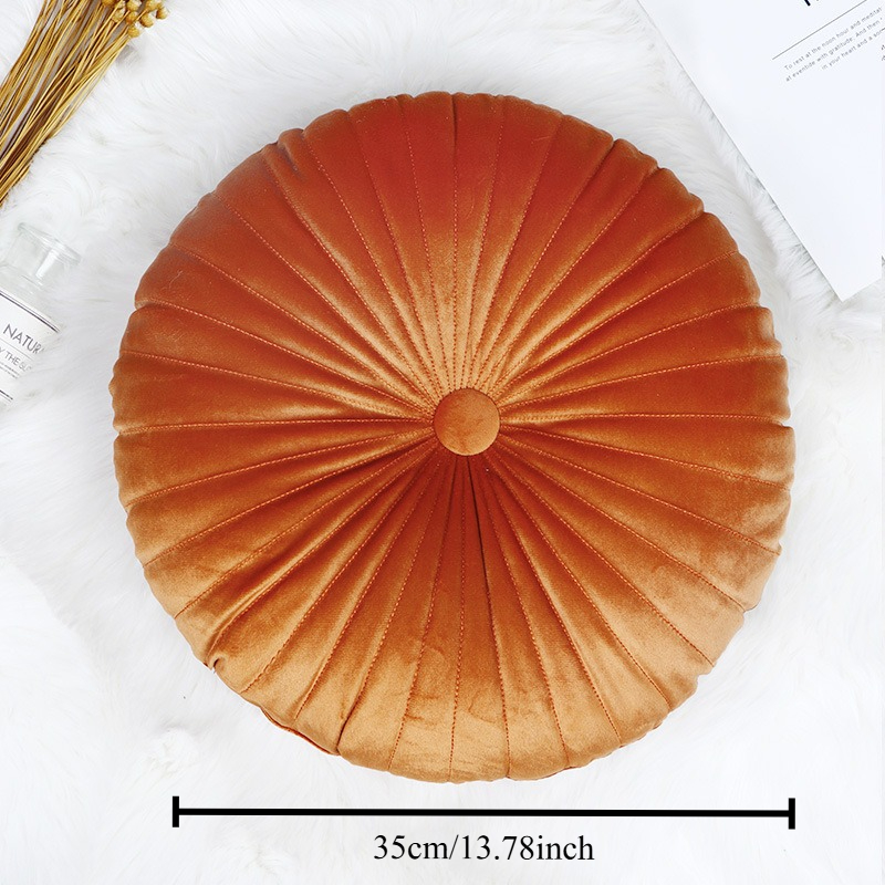 Nordic Candy Color Quilted Pumpkin Pillow Cozy Round Floor Cushion Bay Window Seat Pillow 1