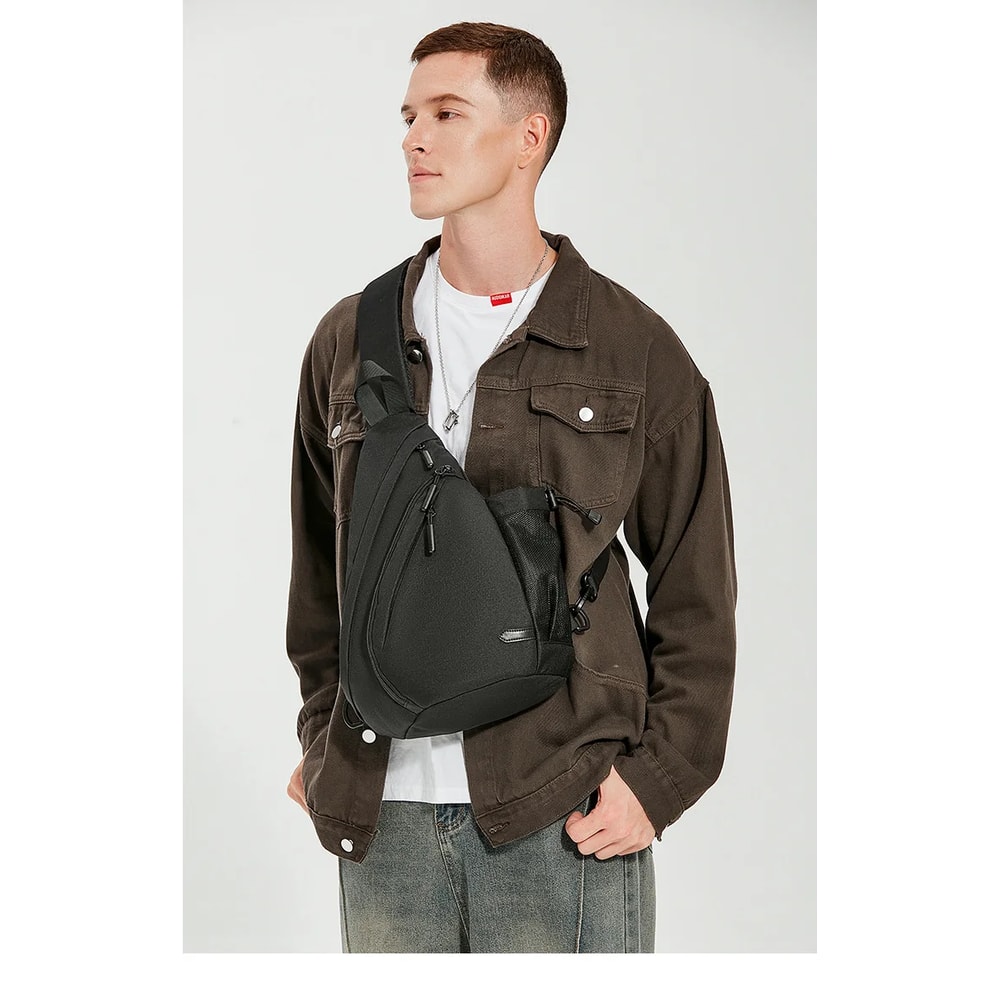 Waterproof Mens Crossbody Bag Multifunctional Sports Travel Chest Bag With Large Capacity 2