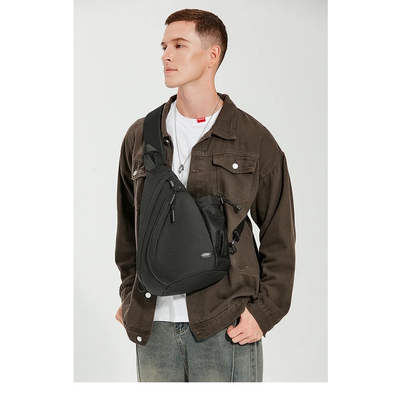 Waterproof Mens Crossbody Bag Multifunctional Sports Travel Chest Bag With Large Capacity 2