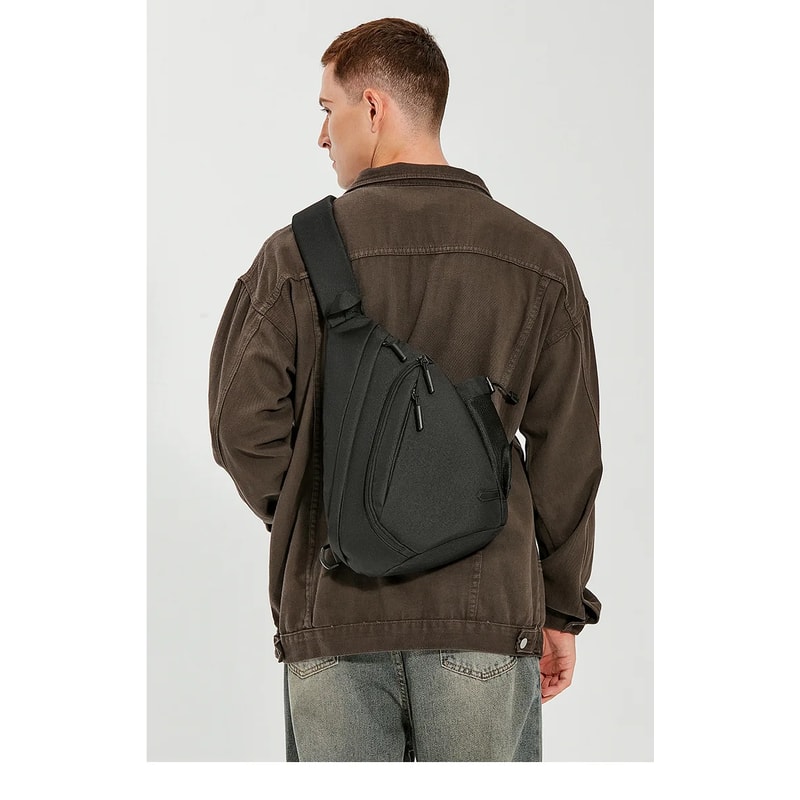 Waterproof Mens Crossbody Bag Multifunctional Sports Travel Chest Bag With Large Capacity 3