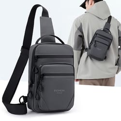 large capacity waterproof sling bag for men durable nylon crossbody chest pack for work & travel