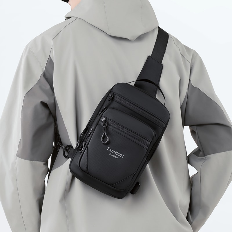 Large Capacity Waterproof Sling Bag for Men Durable Nylon Crossbody Chest Pack for Work & Travel