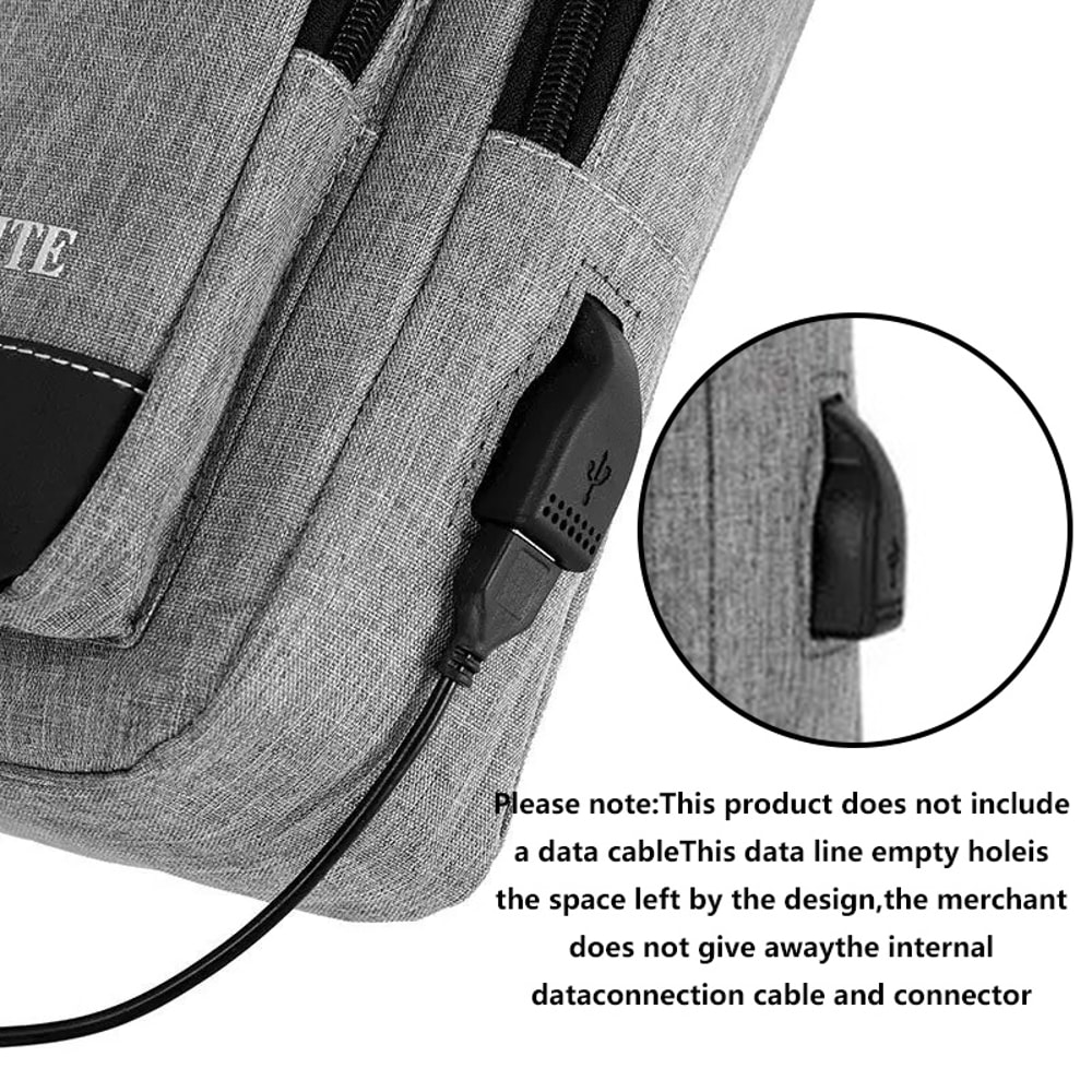 Mens Multi Functional Chest Bag with USB Charging Port Ideal for Commuting Business and Sports