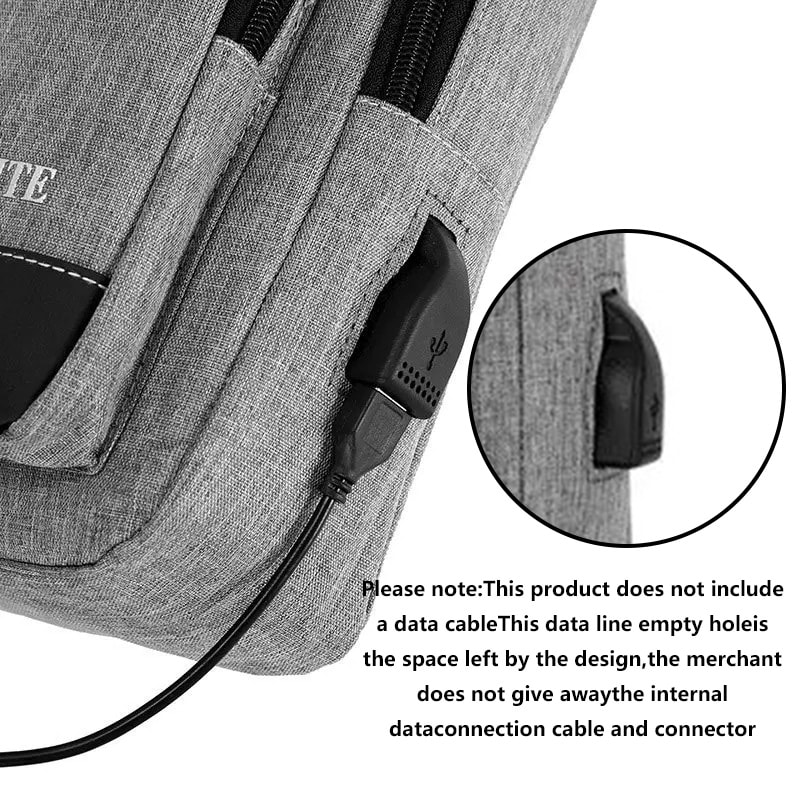 Mens Multi Functional Chest Bag with USB Charging Port Ideal for Commuting Business and Sports