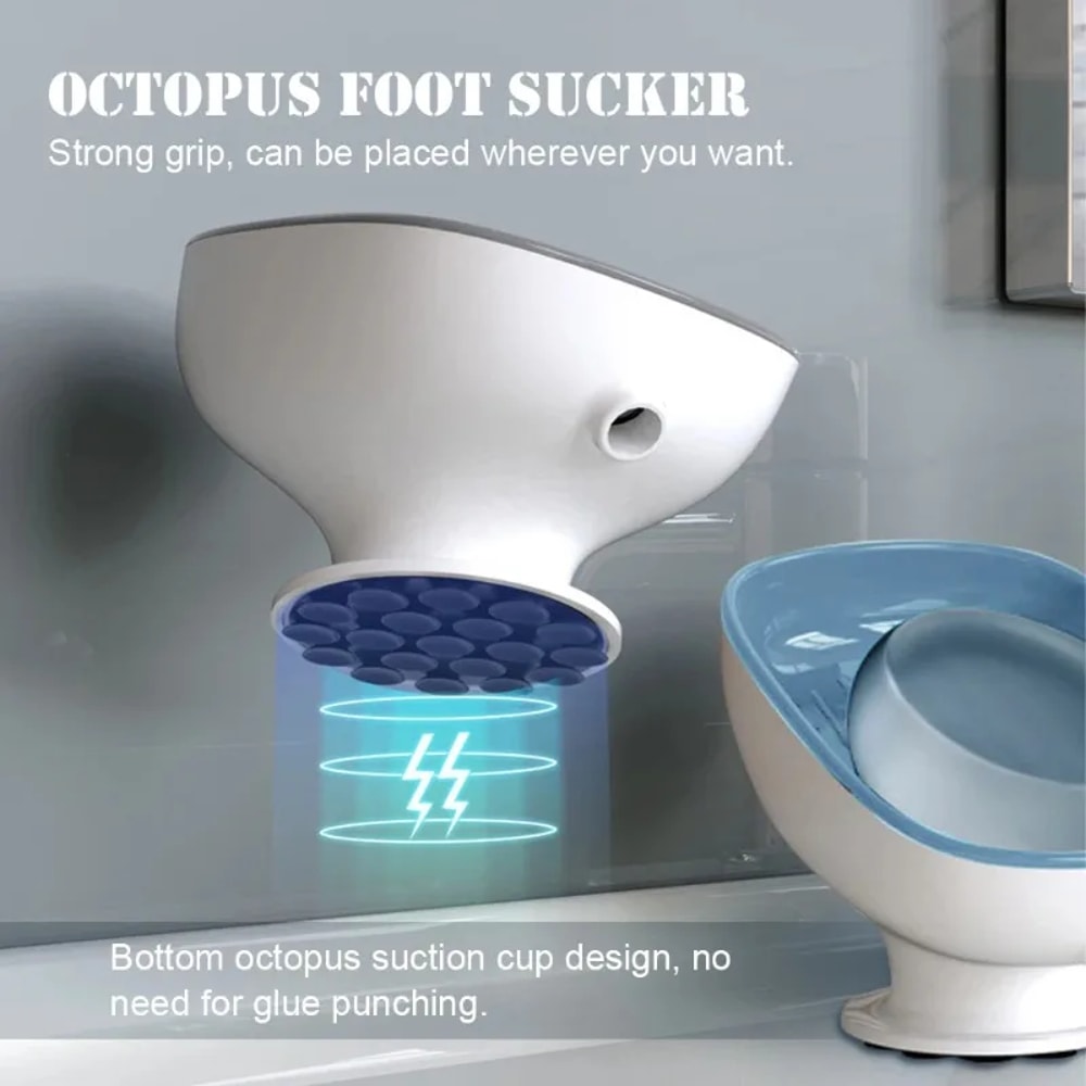 Self Draining Soap Dish With Super Suction Portable Soap Holder For Bathroom 1