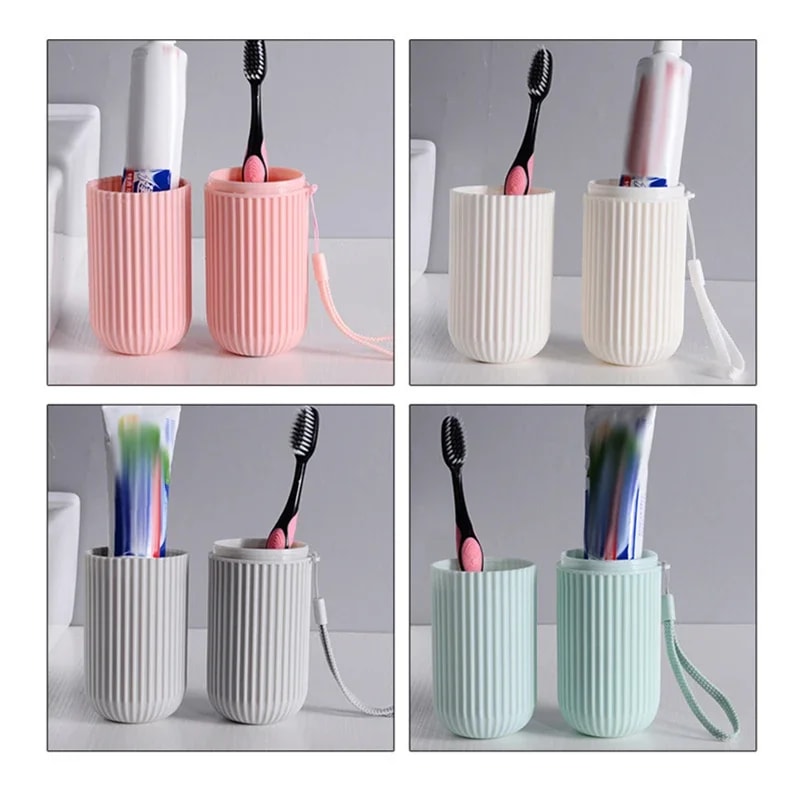 Portable Travel Toothbrush Cup Toothpaste Holder Travel Storage Solution 4
