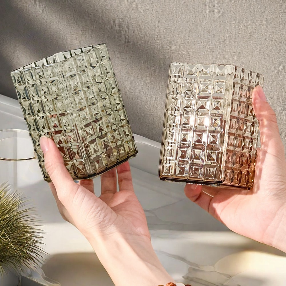 Reusable Toothbrush Holder and Mouthwash Cup Transparent Portable Tumbler for Couples Bathroom Accessories