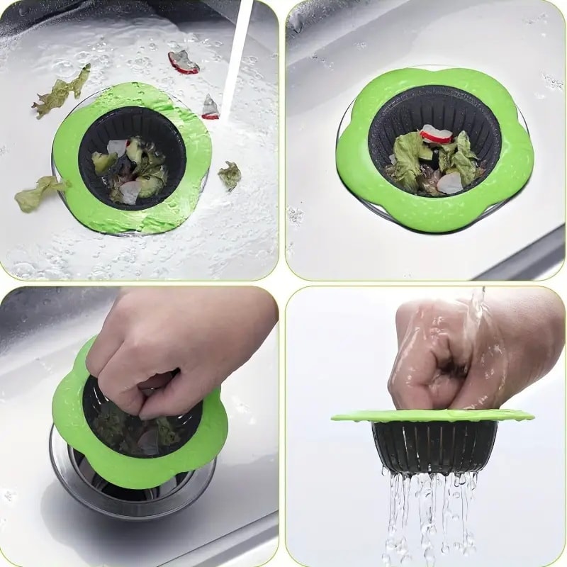 Silicone Kitchen Sink Strainer Anti Clog Drain Filter for Diameter Drains Prevents Clogs and Blockages