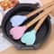 Heart Shaped Silicone Stirring Spoon with Wooden Handle Nonstick Ice Cream Scoop for Baking & Cooking