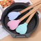 Heart Shaped Silicone Stirring Spoon with Wooden Handle Nonstick Ice Cream Scoop for Baking & Cooking