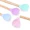 Heart Shaped Silicone Stirring Spoon with Wooden Handle Nonstick Ice Cream Scoop for Baking & Cooking